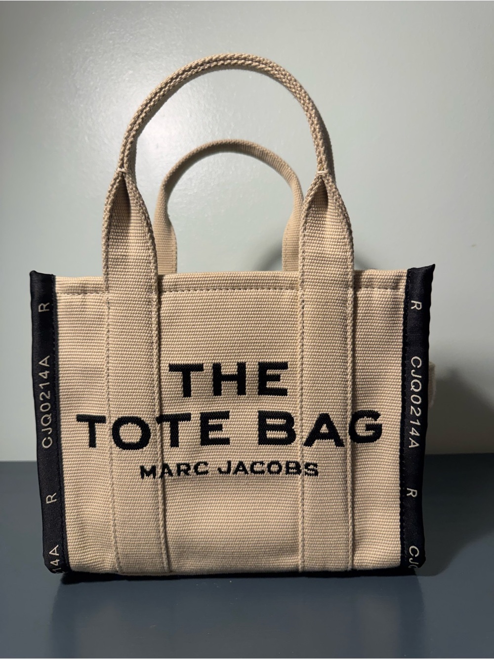 Marc Jacobs Beige Canvas 'The Tote Bag' with Black Accents